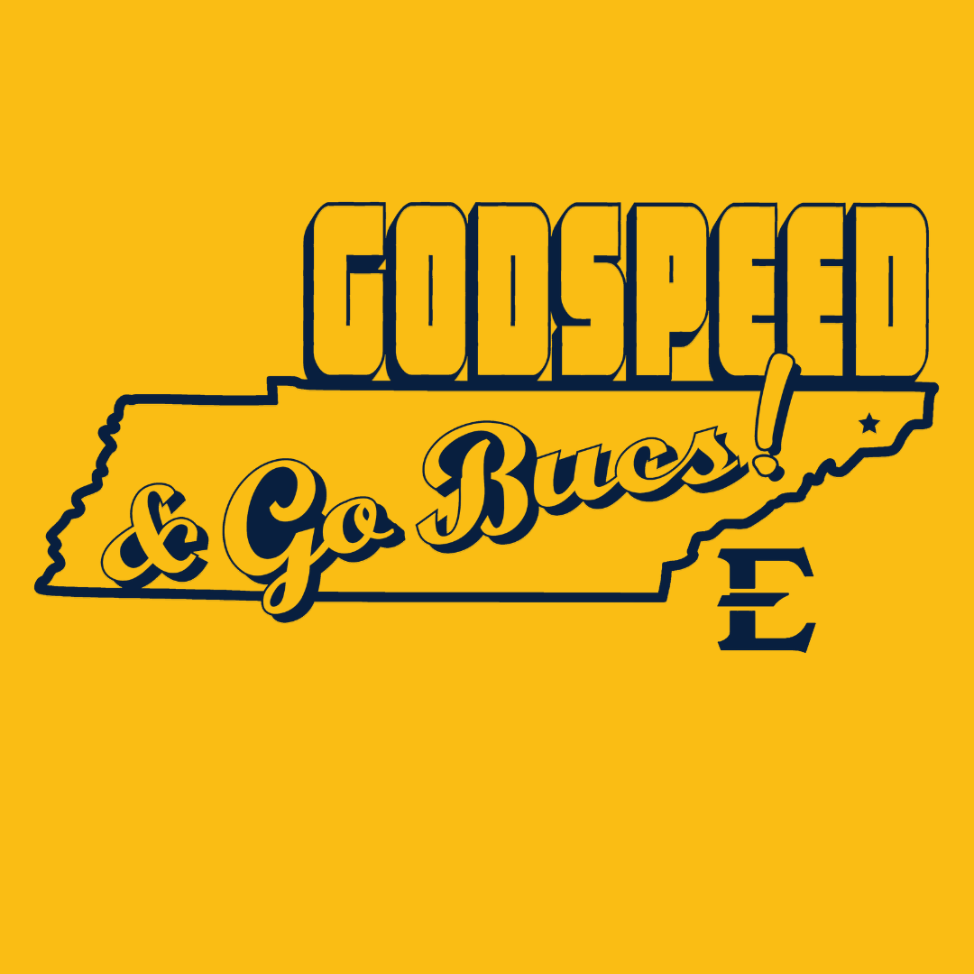 ETSU Godspeed and Go Bucs! Long Sleeve Tee - East Tennessee State University - Walk-On Apparel