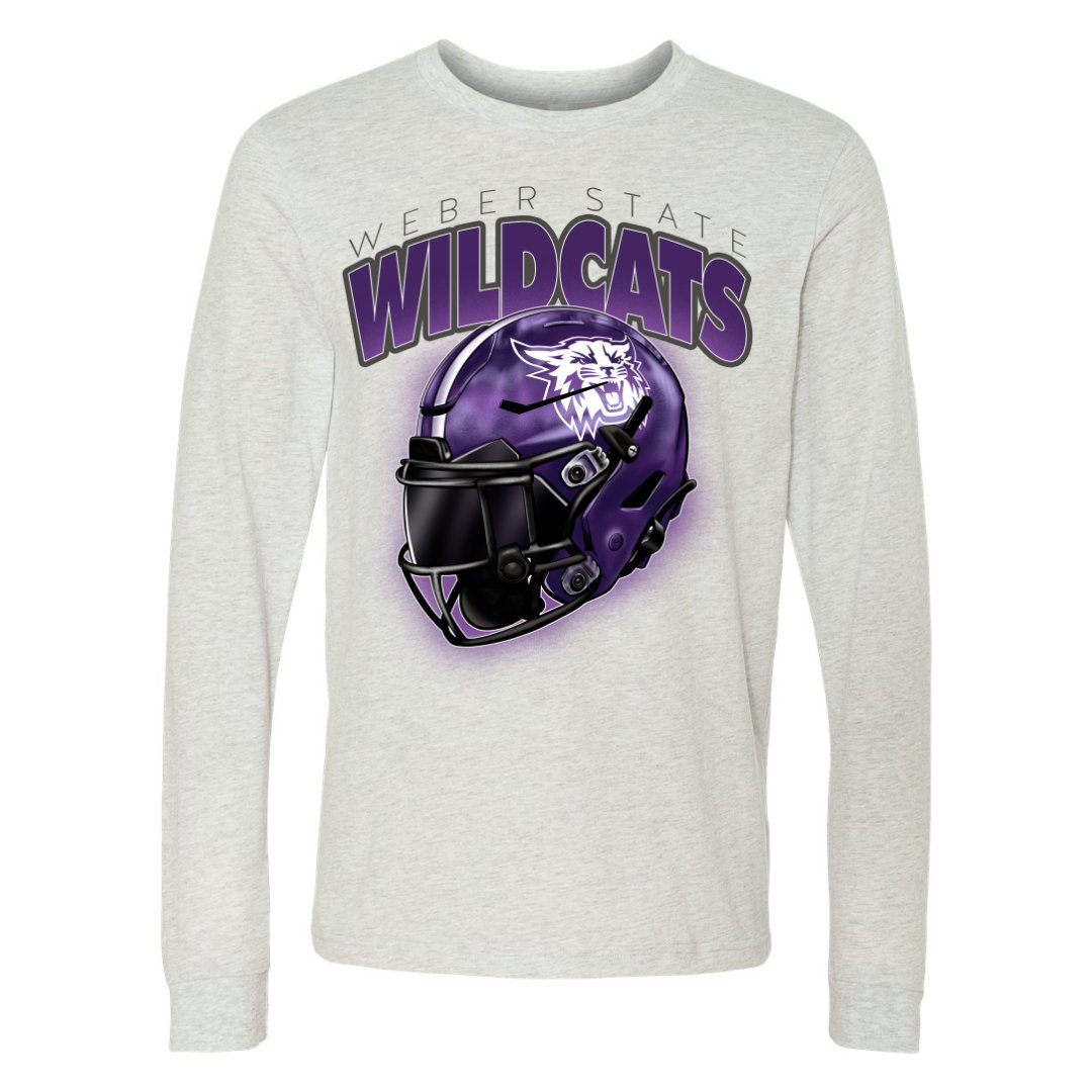 Weber State 90's Helmet Long Sleeve Tee - Weber State - Walk-On Apparel