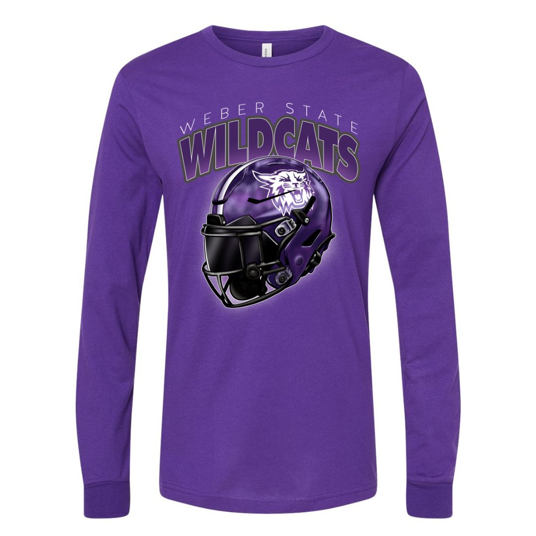 Weber State 90's Helmet Long Sleeve Tee - Weber State - Walk-On Apparel