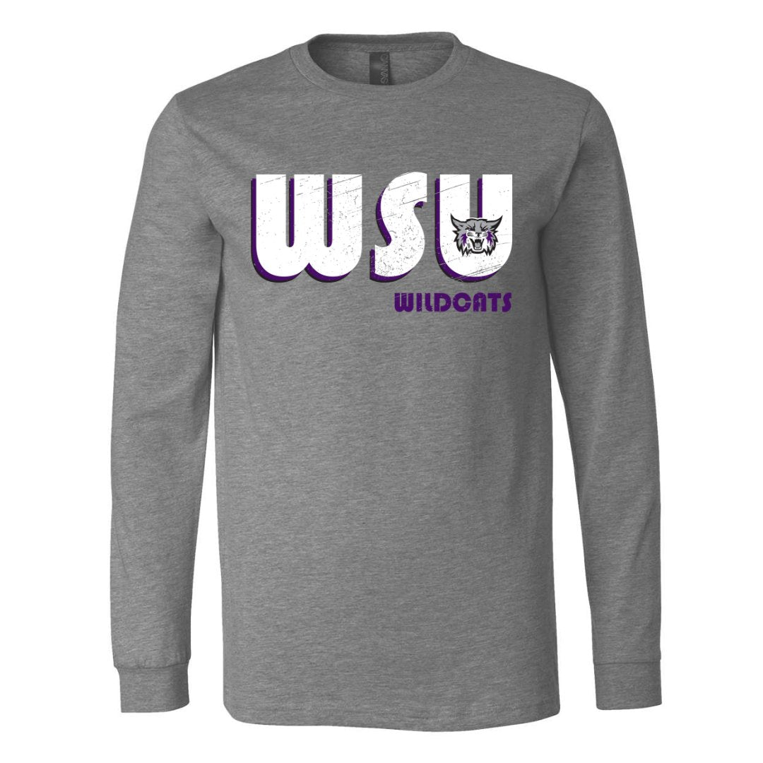 Weber State Weathered WSU Long Sleeve Tee - Weber State - Walk-On Apparel