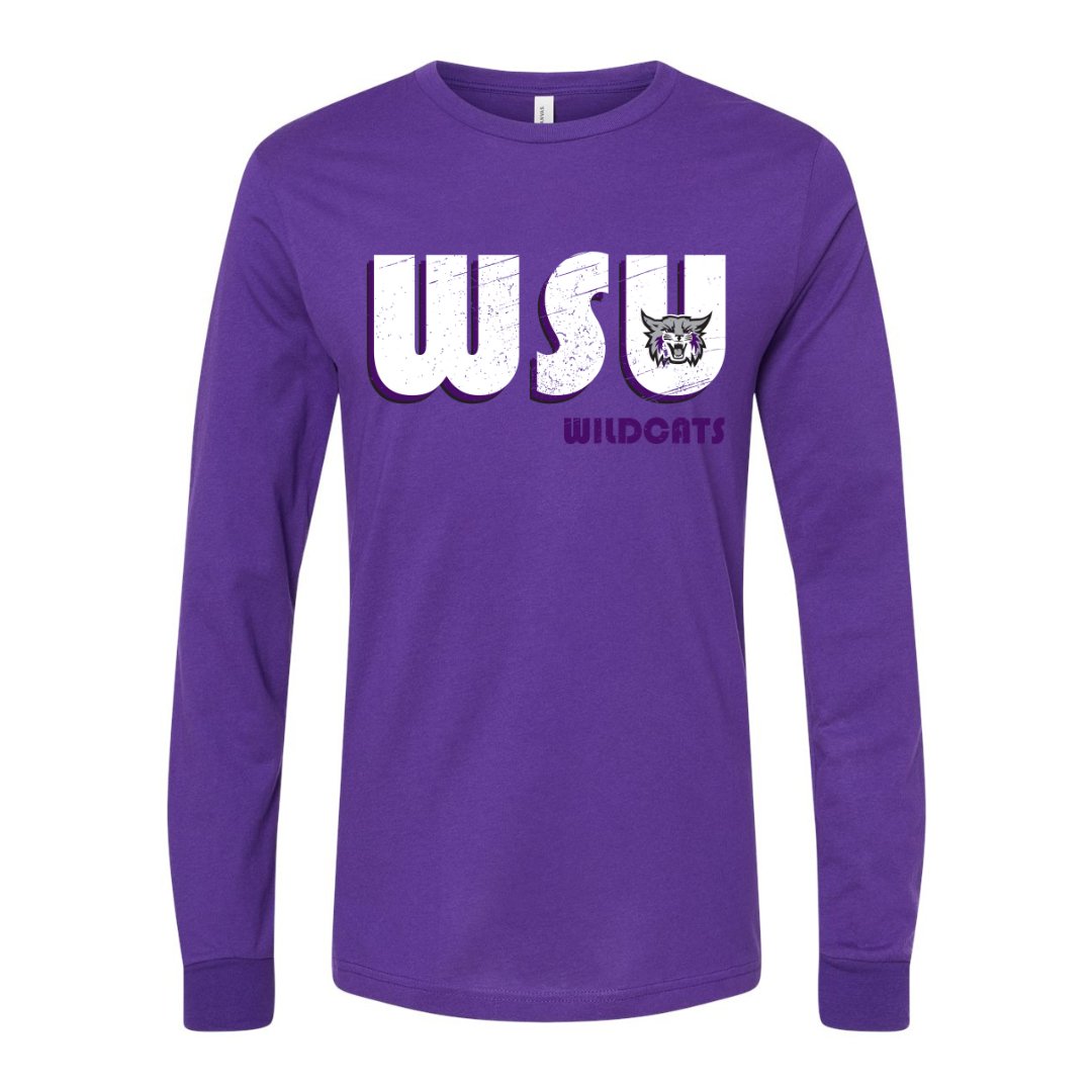 Weber State Weathered WSU Long Sleeve Tee - Weber State - Walk-On Apparel